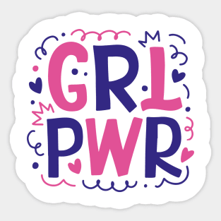 Girl Power Cute Typography Design Gift Sticker